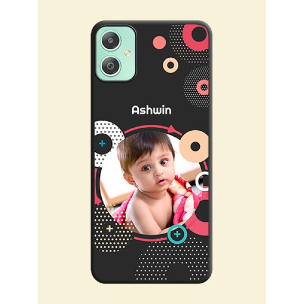 Multicoloured Round Image On Space Black Custom Soft Matte Mobile Back Cover - Galaxy M05 Multicoloured Round Image On Space Black Custom Soft Matte Mobile Back Cover - Galaxy M05