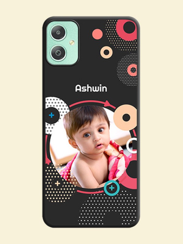 Multicoloured Round Image On Space Black Custom Soft Matte Mobile Back Cover - Galaxy M05