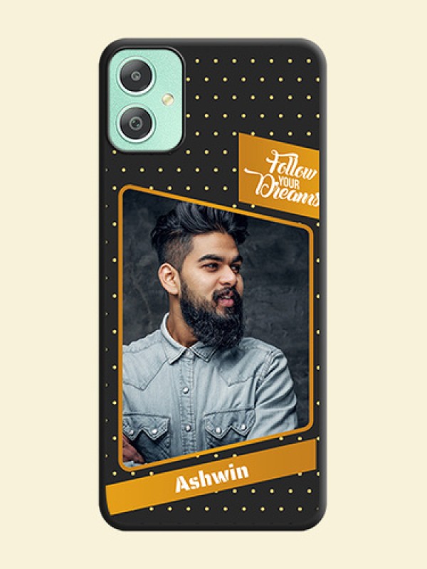 Follow Your Dreams with White Dots On Space Black Custom Soft Matte Mobile Back Cover - Galaxy M05