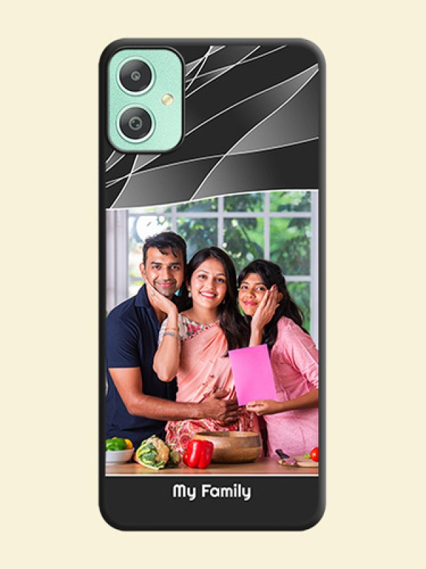 Mixed Wave Lines on Photo On Space Black Custom Soft Matte Mobile Back Cover - Galaxy M05