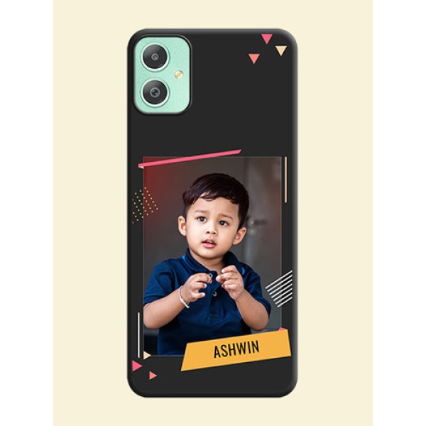 Photo Frame with Triangle Small Dots on Photo On Space Black Custom Soft Matte Mobile Back Cover - Galaxy M05