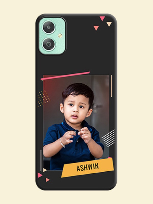 Photo Frame with Triangle Small Dots on Photo On Space Black Custom Soft Matte Mobile Back Cover - Galaxy M05