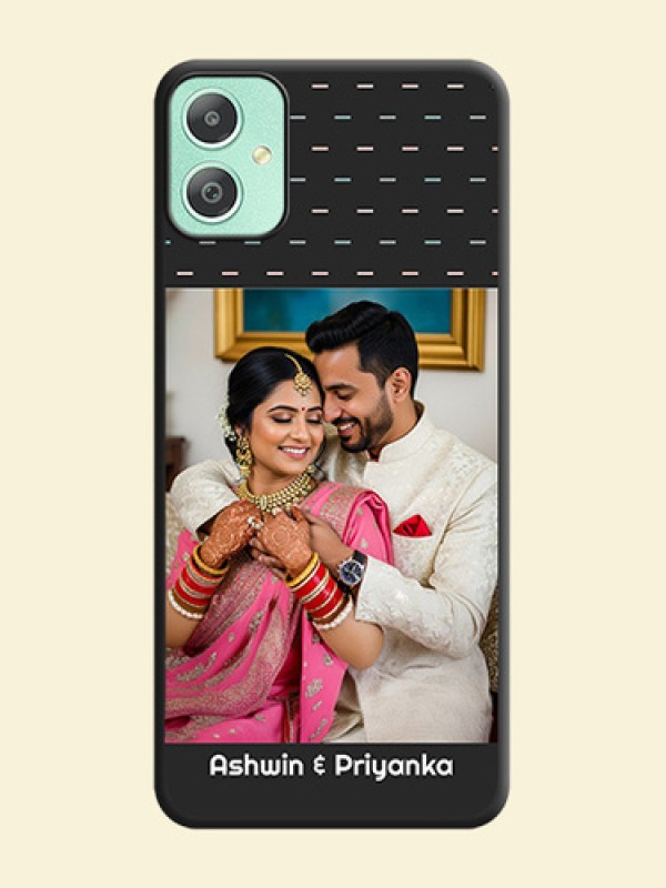 Line Pattern Design with Text On Space Black Custom Soft Matte Mobile Back Cover - Galaxy M05