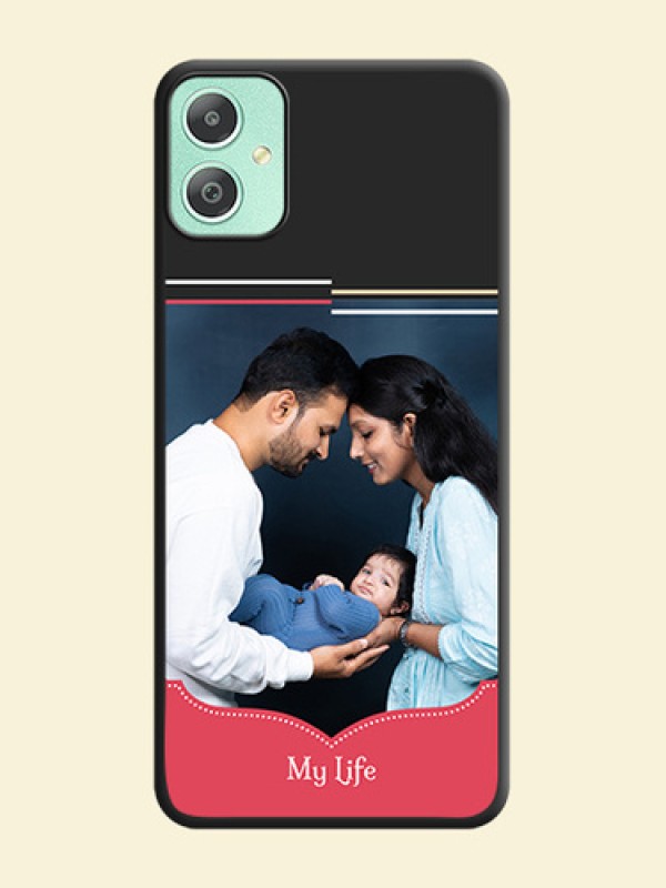 Classic Plain Design with Name On Space Black Custom Soft Matte Mobile Back Cover - Galaxy M05