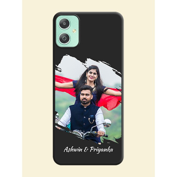 Grunge Brush Strokes on Photo On Space Black Custom Soft Matte Mobile Back Cover - Galaxy M05 Grunge Brush Strokes on Photo On Space Black Custom Soft Matte Mobile Back Cover - Galaxy M05