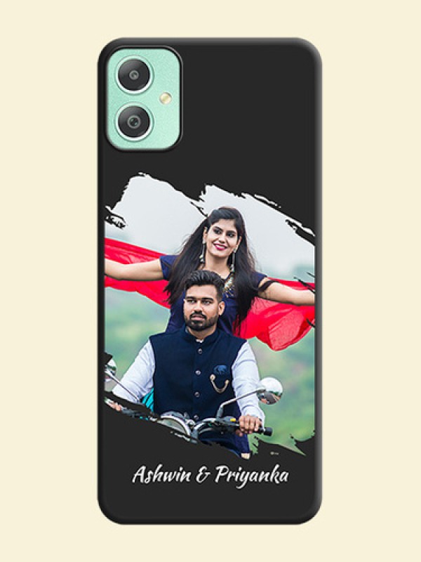 Grunge Brush Strokes on Photo On Space Black Custom Soft Matte Mobile Back Cover - Galaxy M05