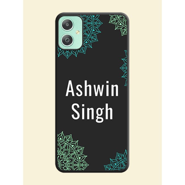 Your Name with Floral Design On Space Black Custom Soft Matte Mobile Back Cover - Galaxy M05 Your Name with Floral Design On Space Black Custom Soft Matte Mobile Back Cover - Galaxy M05