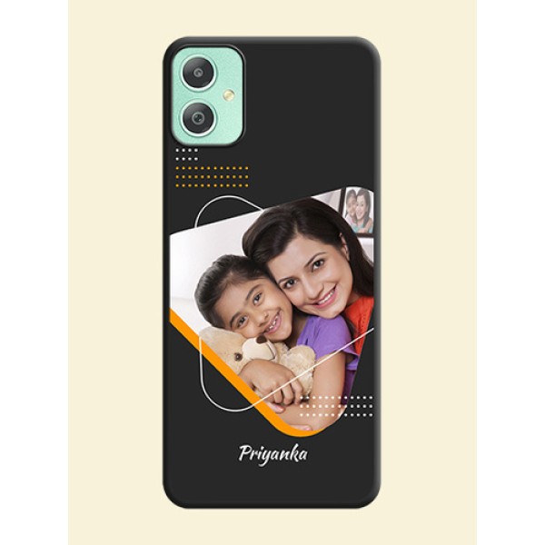 Yellow Triangle on Photo On Space Black Custom Soft Matte Mobile Back Cover - Galaxy M05 Yellow Triangle on Photo On Space Black Custom Soft Matte Mobile Back Cover - Galaxy M05