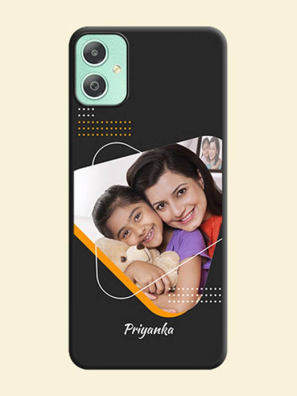 Yellow Triangle on Photo On Space Black Custom Soft Matte Mobile Back Cover - Galaxy M05