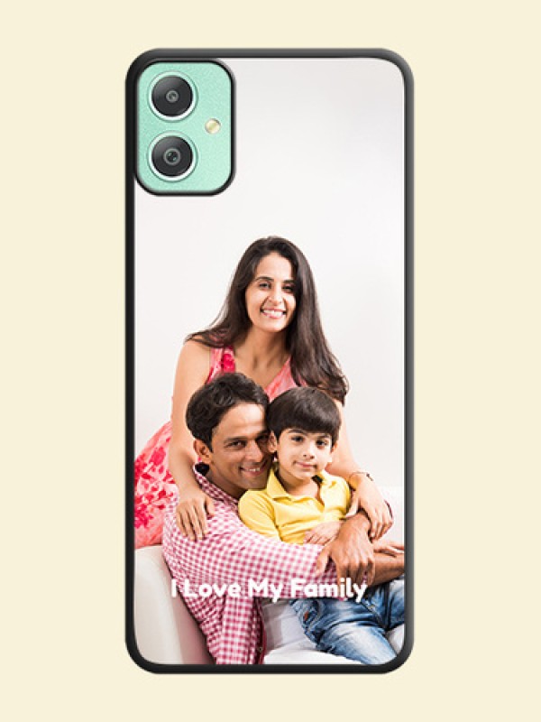 Full Single Pic Upload With Text On Space Black Custom Soft Matte Mobile Back Cover - Galaxy M05