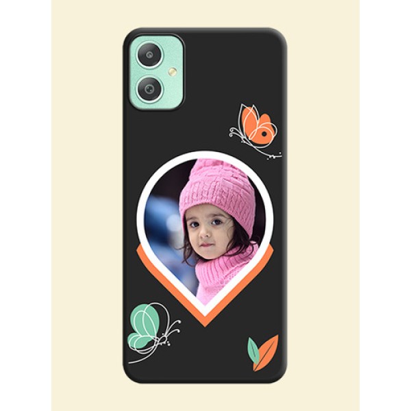 Upload Pic With Simple Butterly Design On Space Black Custom Soft Matte Mobile Back Cover - Galaxy M05 Upload Pic With Simple Butterly Design On Space Black Custom Soft Matte Mobile Back Cover - Galaxy M05