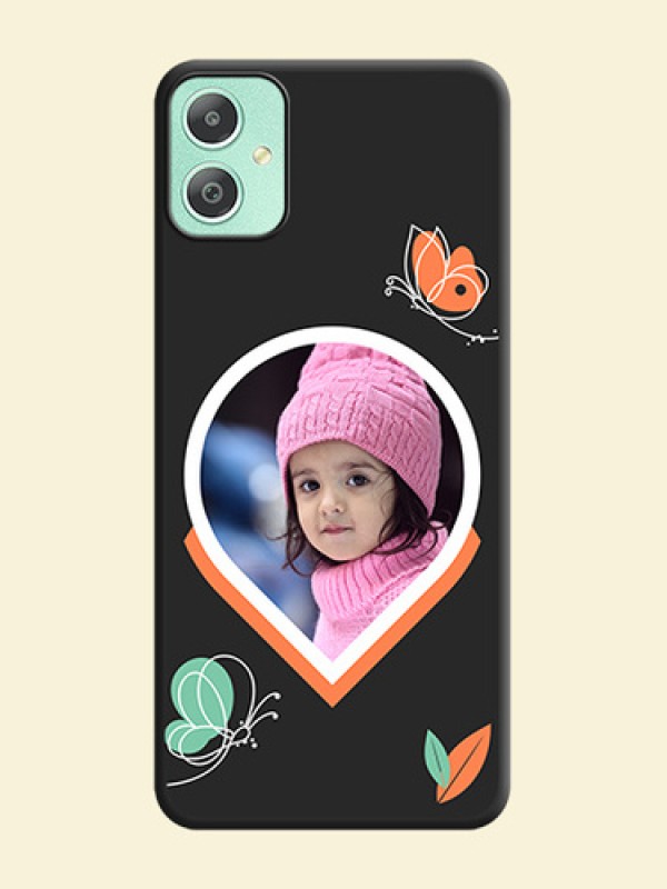 Upload Pic With Simple Butterly Design On Space Black Custom Soft Matte Mobile Back Cover - Galaxy M05