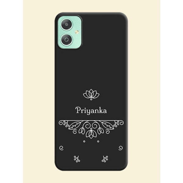 Lotus Garden Custom Text On Space Black Custom Soft Matte Mobile Back Cover - Galaxy M05 Lotus Garden Custom Text On Space Black Custom Soft Matte Mobile Back Cover - Galaxy M05
