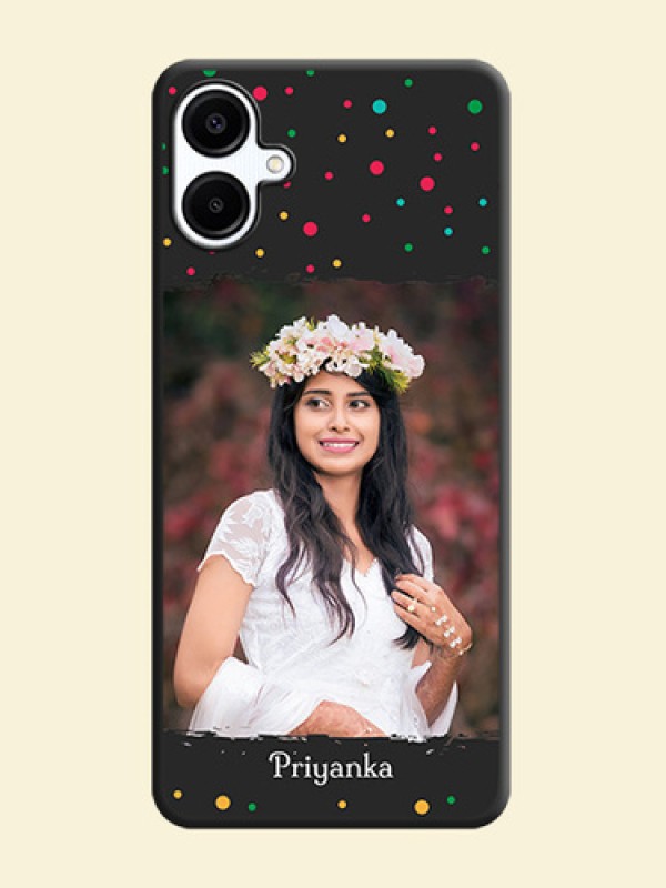 Multicolor Dotted Pattern with Text On Space Black Custom Soft Matte Mobile Back Cover - Galaxy M06