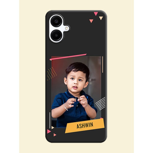 Photo Frame with Triangle Small Dots on Photo On Space Black Custom Soft Matte Mobile Back Cover - Galaxy M06