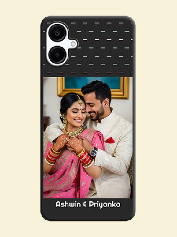 Line Pattern Design with Text On Space Black Custom Soft Matte Mobile Back Cover - Galaxy M06