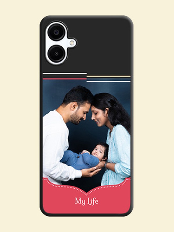 Classic Plain Design with Name On Space Black Custom Soft Matte Mobile Back Cover - Galaxy M06