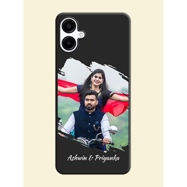 Grunge Brush Strokes on Photo On Space Black Custom Soft Matte Mobile Back Cover - Galaxy M06 Grunge Brush Strokes on Photo On Space Black Custom Soft Matte Mobile Back Cover - Galaxy M06