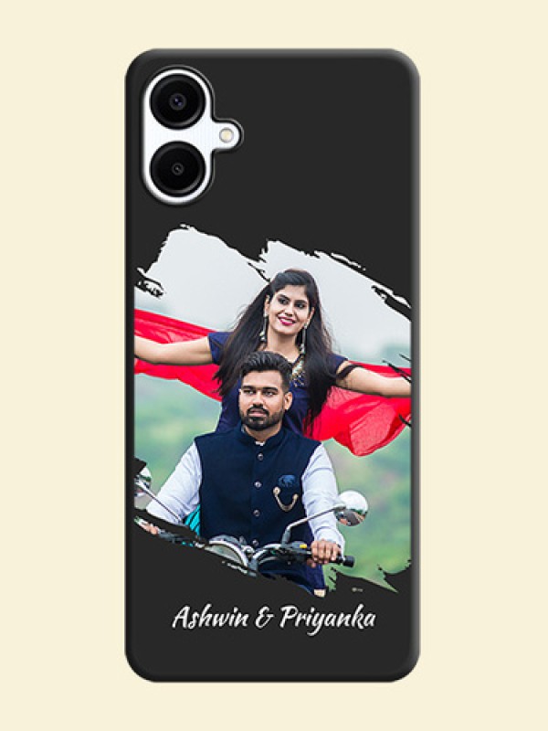 Grunge Brush Strokes on Photo On Space Black Custom Soft Matte Mobile Back Cover - Galaxy M06