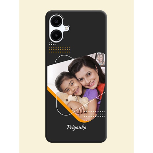 Yellow Triangle on Photo On Space Black Custom Soft Matte Mobile Back Cover - Galaxy M06 Yellow Triangle on Photo On Space Black Custom Soft Matte Mobile Back Cover - Galaxy M06