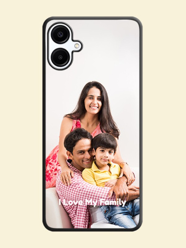 Full Single Pic Upload With Text On Space Black Custom Soft Matte Mobile Back Cover - Galaxy M06