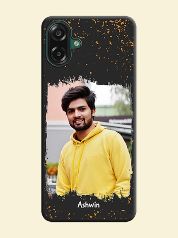 Spray Free Design on Photo On Space Black Custom Soft Matte Mobile Back Cover - Samsung Galaxy M07
