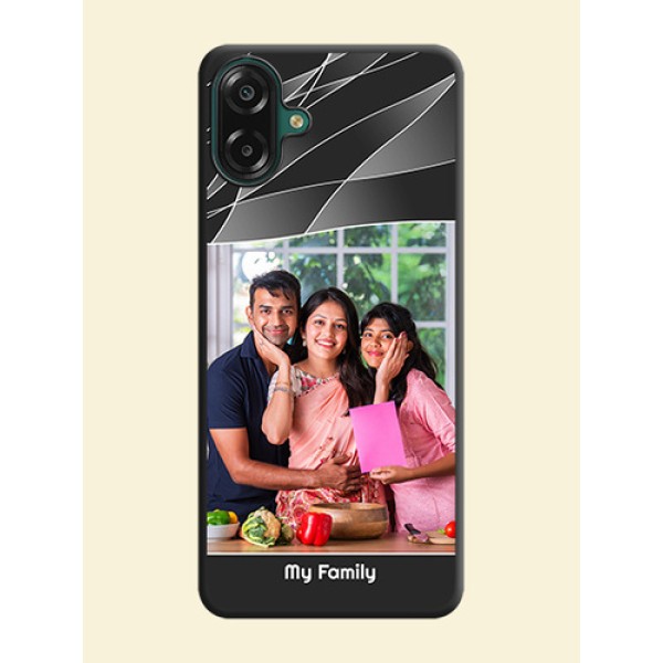 Mixed Wave Lines on Photo On Space Black Custom Soft Matte Mobile Back Cover - Samsung Galaxy M07 Mixed Wave Lines on Photo On Space Black Custom Soft Matte Mobile Back Cover - Samsung Galaxy M07
