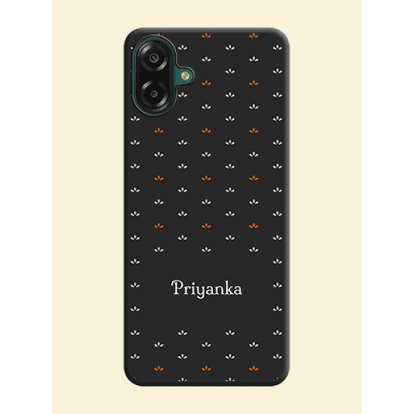 Simple Pattern With Custom Text On Space Black Custom Soft Matte Mobile Back Cover - Samsung Galaxy M07 Simple Pattern With Custom Text On Space Black Custom Soft Matte Mobile Back Cover - Samsung Galaxy M07