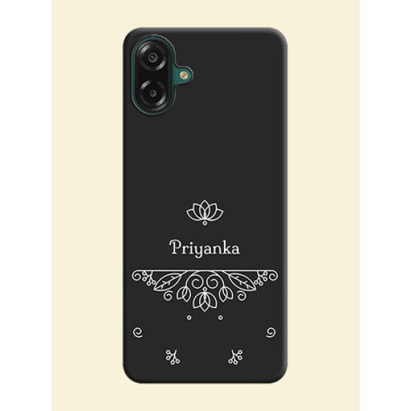 Lotus Garden Custom Text On Space Black Custom Soft Matte Mobile Back Cover - Samsung Galaxy M07 Lotus Garden Custom Text On Space Black Custom Soft Matte Mobile Back Cover - Samsung Galaxy M07