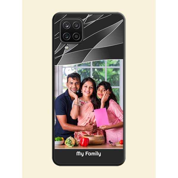 Mixed Wave Lines on Photo on Space Black Soft Matte Mobile Cover - Galaxy M12 Mixed Wave Lines on Photo on Space Black Soft Matte Mobile Cover - Galaxy M12