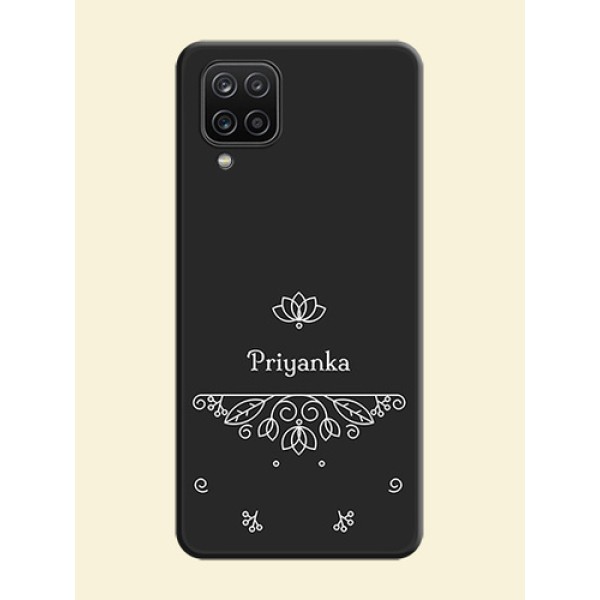 Lotus Garden Custom Text On Space Black Personalized Soft Matte Phone Covers -Samsung Galaxy M12 Lotus Garden Custom Text On Space Black Personalized Soft Matte Phone Covers -Samsung Galaxy M12