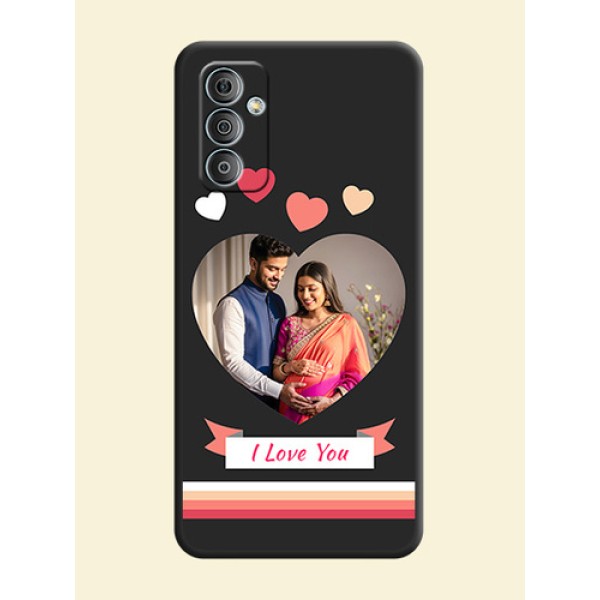 Love Shaped Photo with Colorful Stripes on Personalised Space Black Soft Matte Cases - Samsung Galaxy M13 4G Love Shaped Photo with Colorful Stripes on Personalised Space Black Soft Matte Cases - Samsung Galaxy M13 4G