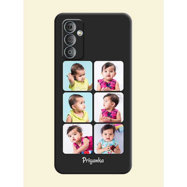 Floral Art with 6 Image Holder on Photo on Space Black Soft Matte Mobile Case - Samsung Galaxy M13 4G