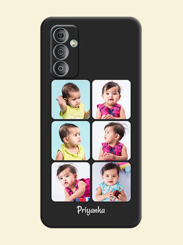 Floral Art with 6 Image Holder on Photo on Space Black Soft Matte Mobile Case - Samsung Galaxy M13 4G