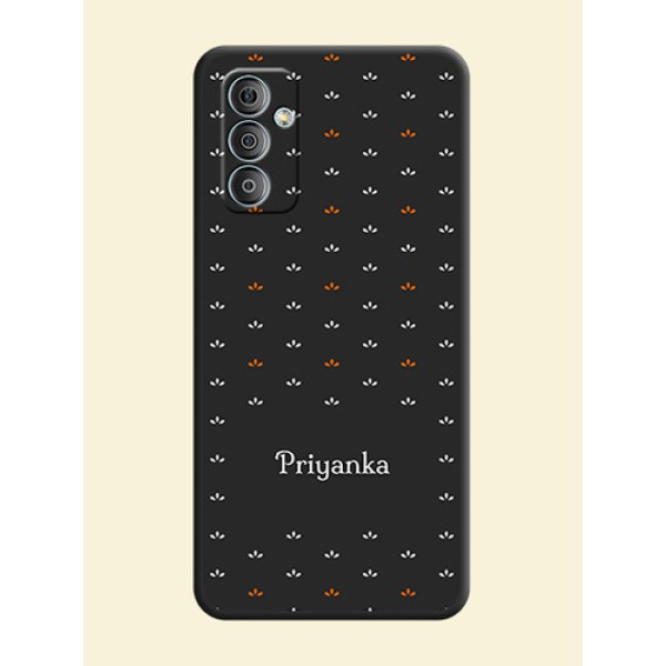 Simple Pattern With Custom Text On Space Black Personalized Soft Matte Phone Covers -Samsung Galaxy M13 4G Simple Pattern With Custom Text On Space Black Personalized Soft Matte Phone Covers -Samsung Galaxy M13 4G
