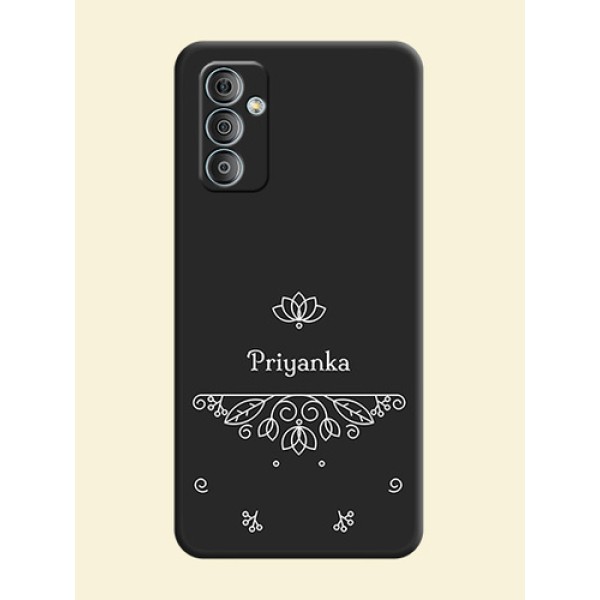Lotus Garden Custom Text On Space Black Personalized Soft Matte Phone Covers -Samsung Galaxy M13 4G Lotus Garden Custom Text On Space Black Personalized Soft Matte Phone Covers -Samsung Galaxy M13 4G