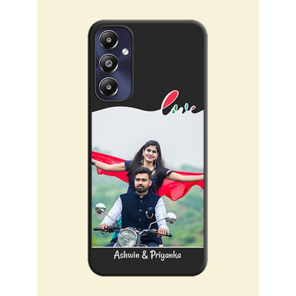 Fall in Love Pattern with Picture - Photo on Space Black Soft Matte Mobile Case - Galaxy M14 4G Fall in Love Pattern with Picture - Photo on Space Black Soft Matte Mobile Case - Galaxy M14 4G