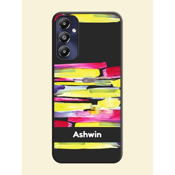 Brush Coloured on Space Black Personalized Soft Matte Phone Covers - Galaxy M14 4G Brush Coloured on Space Black Personalized Soft Matte Phone Covers - Galaxy M14 4G