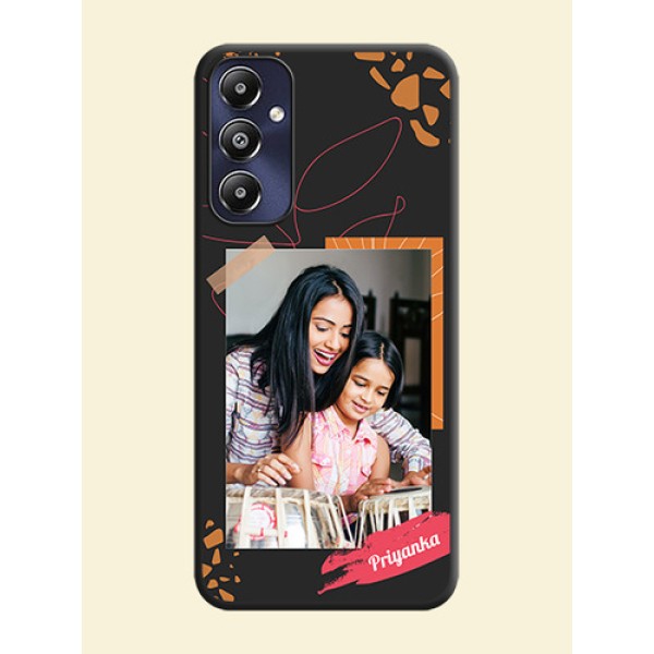 Orange Photo Frame on Space Black Custom Soft Matte Phone Back Cover - Galaxy M14 4G Orange Photo Frame on Space Black Custom Soft Matte Phone Back Cover - Galaxy M14 4G