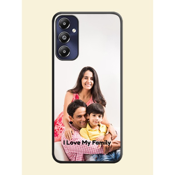 Full Single Pic Upload With Text On Space Black Personalized Soft Matte Phone Covers - Galaxy M14 4G Full Single Pic Upload With Text On Space Black Personalized Soft Matte Phone Covers - Galaxy M14 4G