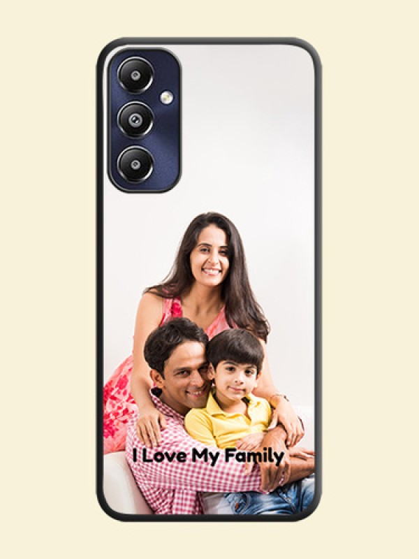 Full Single Pic Upload With Text On Space Black Personalized Soft Matte Phone Covers - Galaxy M14 4G