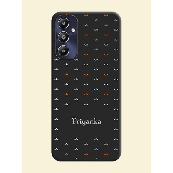 Simple Pattern With Custom Text On Space Black Personalized Soft Matte Phone Covers - Galaxy M14 4G Simple Pattern With Custom Text On Space Black Personalized Soft Matte Phone Covers - Galaxy M14 4G