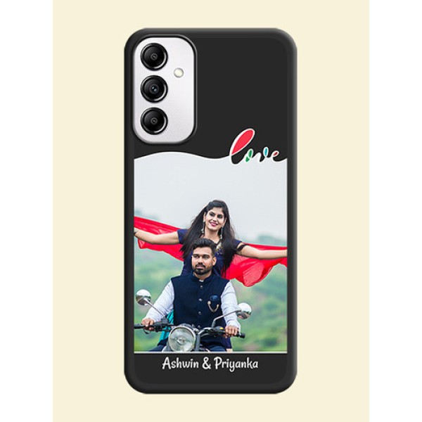 Fall in Love Pattern with Picture on Photo on Space Black Soft Matte Mobile Case - Galaxy M14 5G Fall in Love Pattern with Picture on Photo on Space Black Soft Matte Mobile Case - Galaxy M14 5G