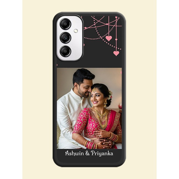 Pink Love Hangings with Text on Space Black Custom Soft Matte Back Cover - Galaxy M14 5G Pink Love Hangings with Text on Space Black Custom Soft Matte Back Cover - Galaxy M14 5G