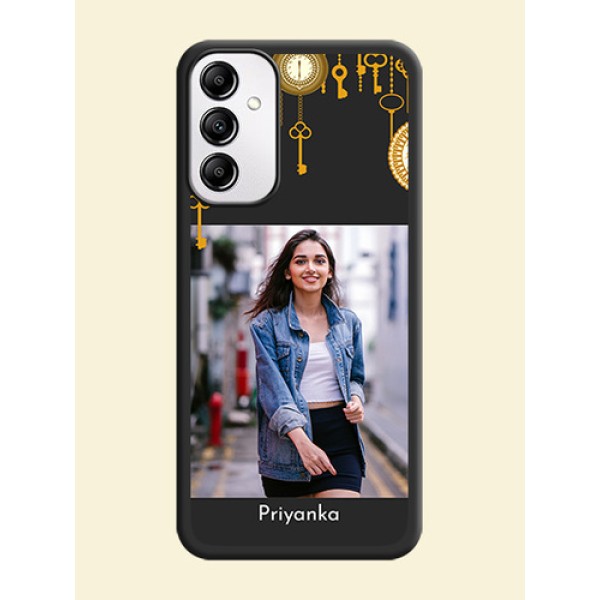 Decorative Design with Text on Space Black Custom Soft Matte Back Cover - Galaxy M14 5G Decorative Design with Text on Space Black Custom Soft Matte Back Cover - Galaxy M14 5G