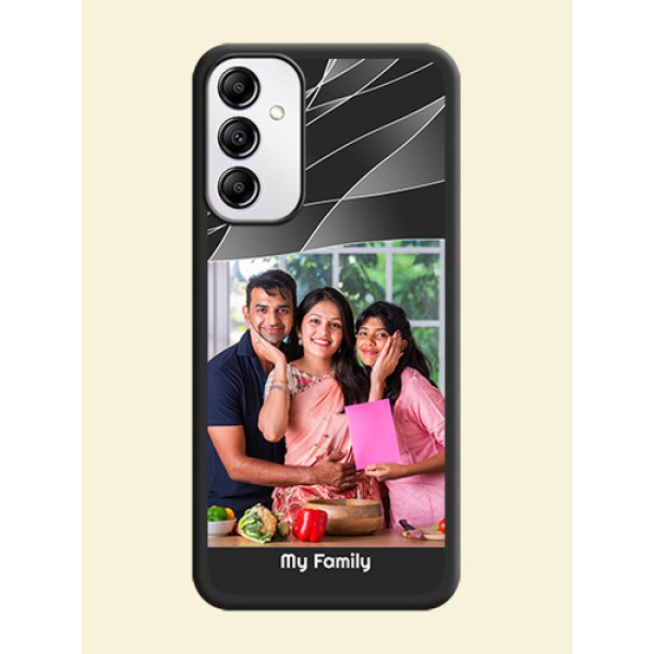 Mixed Wave Lines on Photo on Space Black Soft Matte Mobile Cover - Galaxy M14 5G Mixed Wave Lines on Photo on Space Black Soft Matte Mobile Cover - Galaxy M14 5G