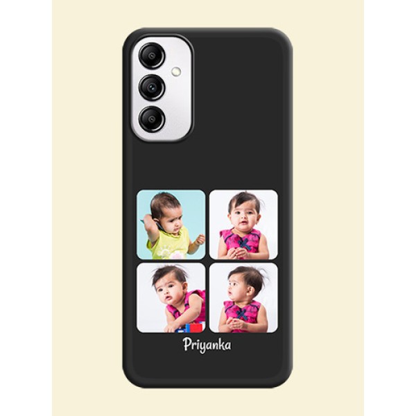 Floral Art with 6 Image Holder on Photo on Space Black Soft Matte Mobile Case - Galaxy M14 5G Floral Art with 6 Image Holder on Photo on Space Black Soft Matte Mobile Case - Galaxy M14 5G