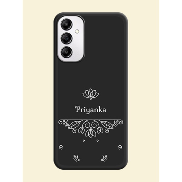 Lotus Garden Custom Text On Space Black Personalized Soft Matte Phone Covers -Samsung Galaxy M14 5G Lotus Garden Custom Text On Space Black Personalized Soft Matte Phone Covers -Samsung Galaxy M14 5G
