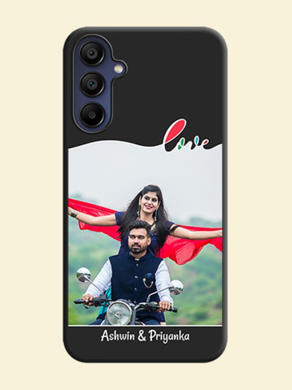 Fall in Love Pattern with Picture - Photo on Space Black Soft Matte Mobile Case - Galaxy M15 5G