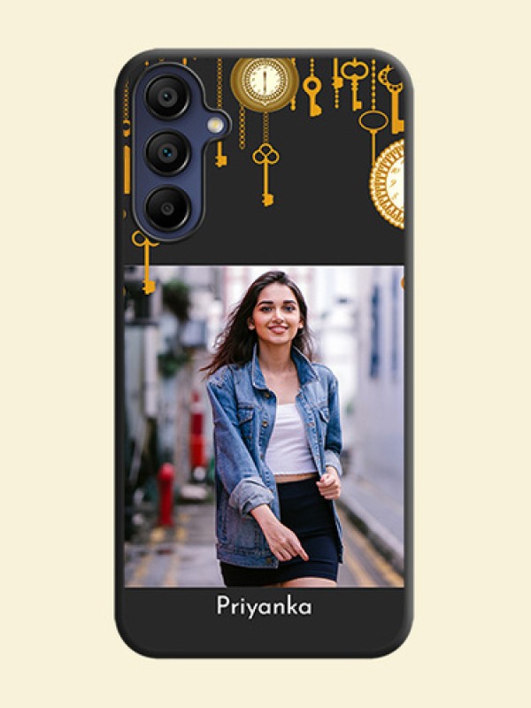 Decorative Design with Text on Space Black Custom Soft Matte Back Cover - Galaxy M15 5G
